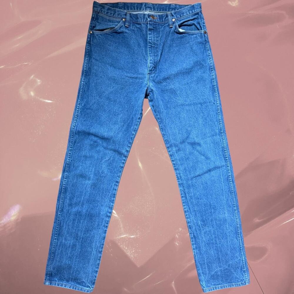 Vintage Wrangler straight leg blue denim jeans 100% cotton